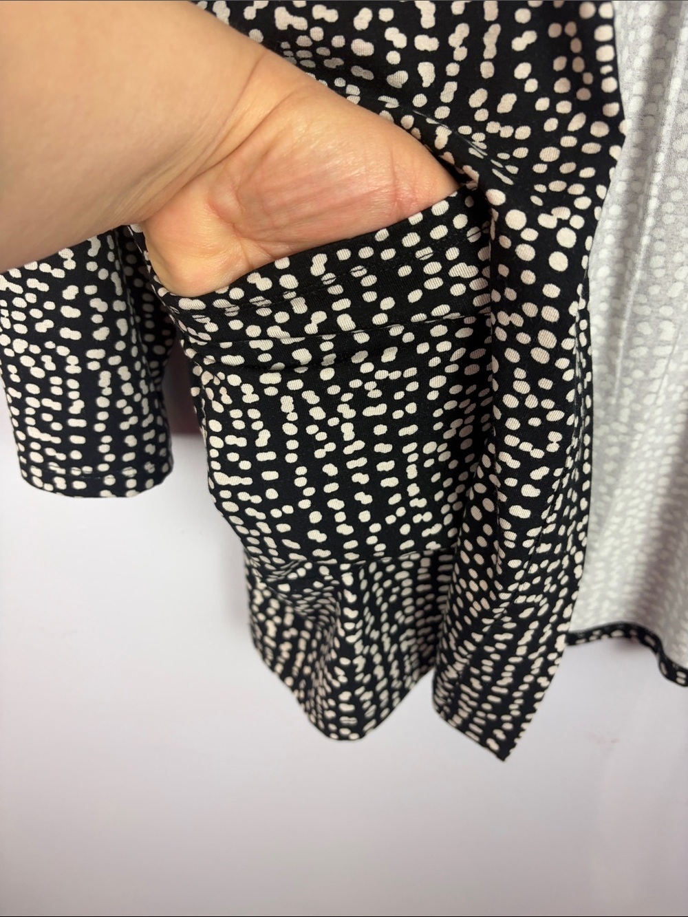 Habitat Women’s Open Front Cardigan XL Black White Dot Print Stretch Jacket - Picture 9 of 13